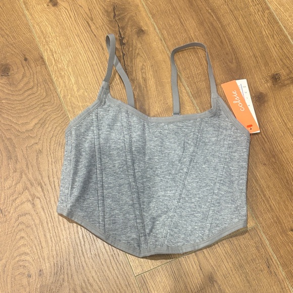 Colsie Gray Ribbed Bra Top - Picture 1 of 3